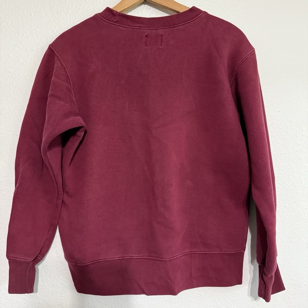 VINTAGE LEVIS Dry Goods JEANS‎ CREWNECK SWEATSHIRT Medium Burgundy - Picture 3 of 6